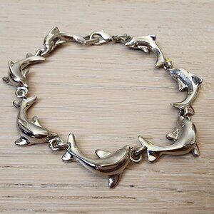 Vintage Dolphin Silver Bracelet